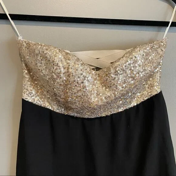 Gold Sequin Strapless High-Low Prom & Grad Dress | Small - Picture 2 of 7